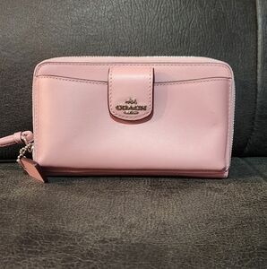 Pink COACH Wristlet/Wallet/Phone case